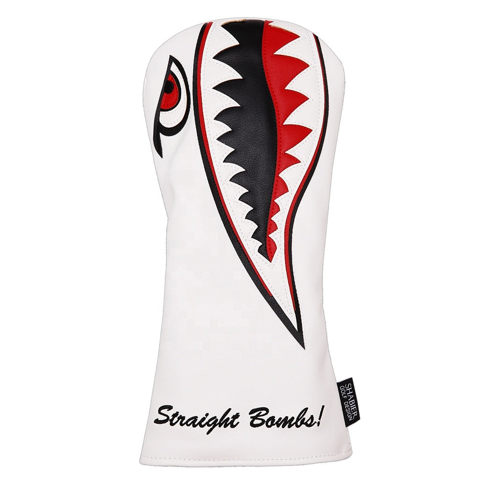 Straight Bombs Driver Golf Headcover White