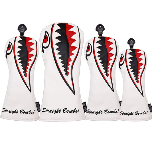 Straight Bombs 4pc Golf Headcover Set White